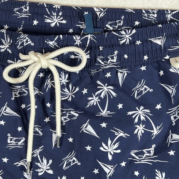 NWT Polo Ralph Lauren XL Blue and White Swim Trunks All Over Print Design Ski - Picture 3 of 9